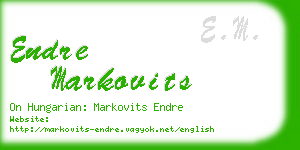 endre markovits business card